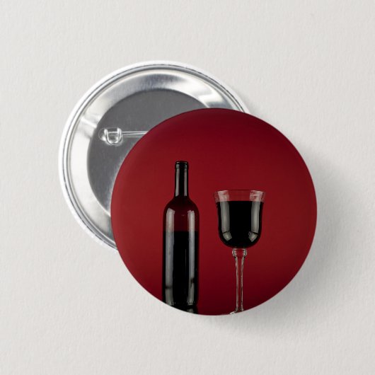 Weinrot-Glasflasche Button (Vorne & Hinten)