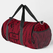 Weinrot Zebra Muster Duffle Bag (Rechte Ecke)