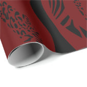 Weinrot Zebra Muster Geschenkpapier (Rolleneckpunkt)