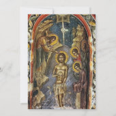 Weinrote Boho-Blumen Orthodoxe Taufe Einladung (Rückseite)