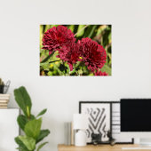 Weinrote Chrysanthemen Poster (Heimbüro)