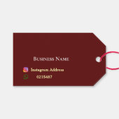 Weinrote Preisangabe Geschenkanhänger (Vorderseite (Horizontal))