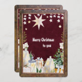 weinrote Winterurlaubskarte (Vorne/Hinten)