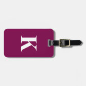 Weinroter Monogramm-Anfang Geschenk Party Favor Gepäckanhänger (Vorderseite horizontal)