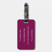 Weinroter Monogramm-Anfang Geschenk Party Favor Gepäckanhänger (Rückseite vertikal)