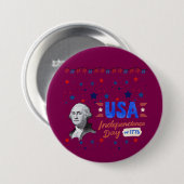 Weinroter Tag der Unabhängigkeit der USA Button (Vorne & Hinten)