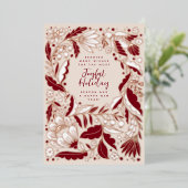 Weinroter und glücklicher Urlaub Folien Feiertagskarte (Stehend vorne)