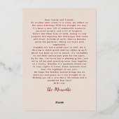 Weinroter und glücklicher Urlaub Folien Feiertagskarte (Rückseite)