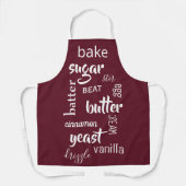 Weinrotes Backapron mit Worten Schürze (Vorderseite)
