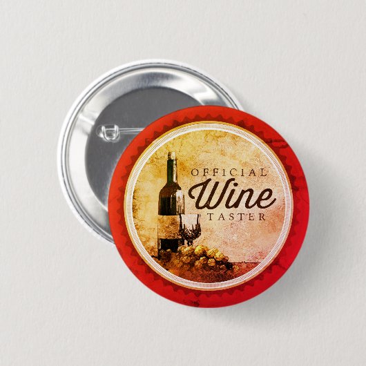 Weinschmeckerknopf der Weinflasche offizieller Button (Vorne & Hinten)