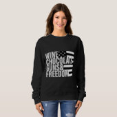 Weinschokolade und Amp Freedom Women's Flag Sweatshirt (Vorne ganz)
