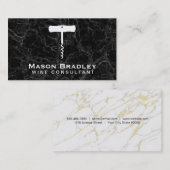 Weinschraube | Marmortextur-Visitenkarte Visitenkarte (Vorne/Hinten)
