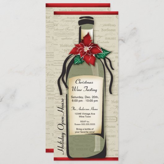 Weinsorte und Whimsical Flasche Einladung (Vorne/Hinten)