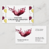 Weinspritzer | Rot Weiß Glas Muster Visitenkarte (Vorne/Hinten)
