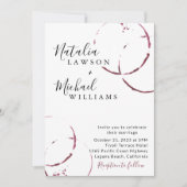 Weinstein, Burgunder Wasserfarbenhochzeit Einladung (Vorderseite)