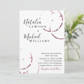 Weinstein, Burgunder Wasserfarbenhochzeit Einladung (Stehend Vorderseite)