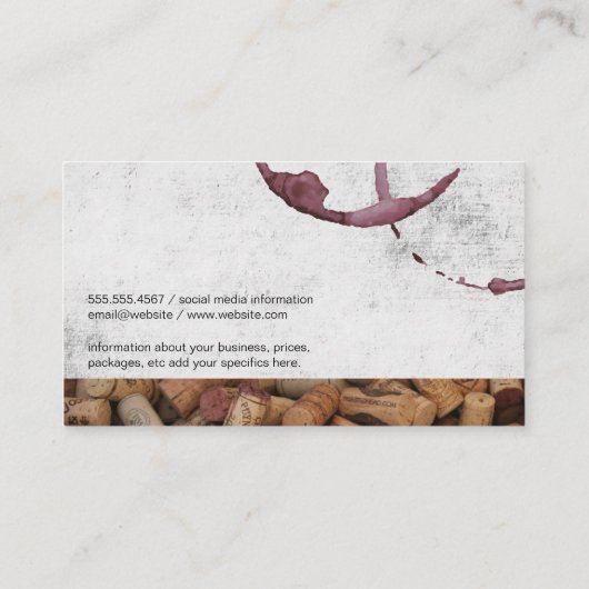 Weinstein | Corks Trim | Weinberg Visitenkarte (Rückseite)