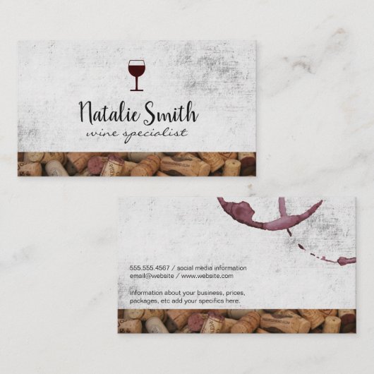 Weinstein | Corks Trim | Weinberg Visitenkarte (Vorne/Hinten)