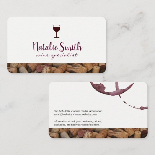 Weinstein | Corks Trimm | Weinexperte Visitenkarte (Vorne/Hinten)