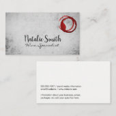 Weinstein | Hintergrundinformationen Visitenkarte (Vorne/Hinten)