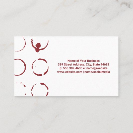 Weinstein | Hintergrundinformationen Visitenkarte (Rückseite)