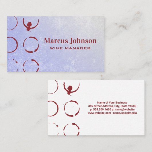 Weinstein | Hintergrundinformationen Visitenkarte (Vorne/Hinten)