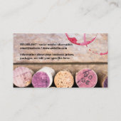 Weinstein | Korken an der Tabelle Visitenkarte (Rückseite)