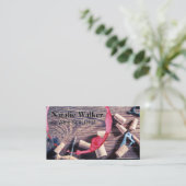 Weinstein | Korken auf Holztisch Visitenkarte (Stehend Vorderseite)