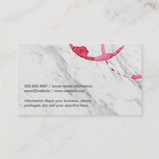 Weinstein (schwarz / weiß) visitenkarte (Rückseite)