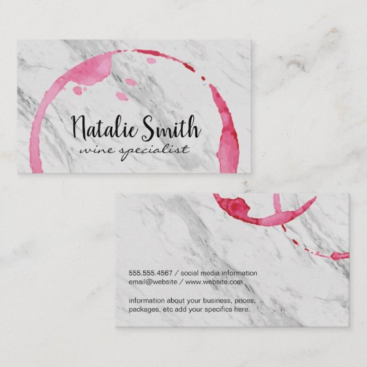 Weinstein (schwarz / weiß) visitenkarte (Vorne/Hinten)