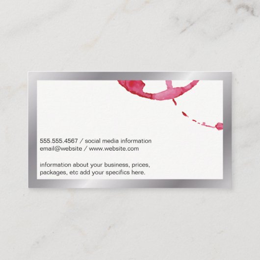 Weinstein - Silbergrenze Visitenkarte (Rückseite)