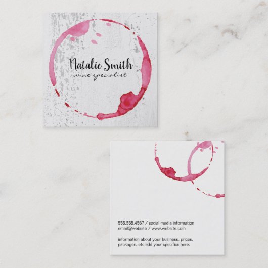 Weinstein | Textur | Weinkeller Quadratische Visitenkarte (Vorne/Hinten)