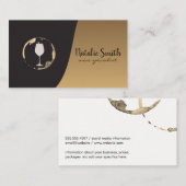 Weinstein und Glas | Classic Gold Black Visitenkarte (Vorne/Hinten)