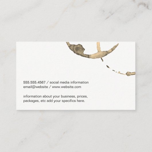 Weinstein und Glas Visitenkarte (Rückseite)