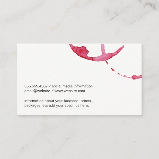 Weinstein Visitenkarte (Rückseite)