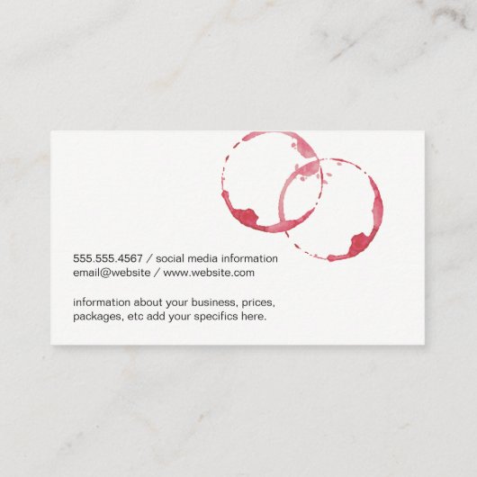 Weinstein | Wasserfarbe | Beifall Visitenkarte (Rückseite)