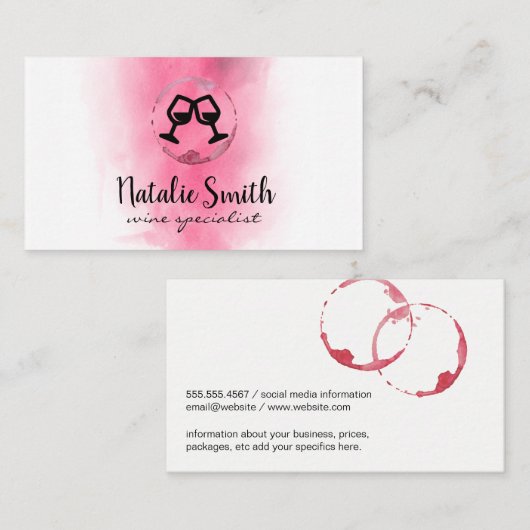 Weinstein | Wasserfarbe | Beifall Visitenkarte (Vorne/Hinten)