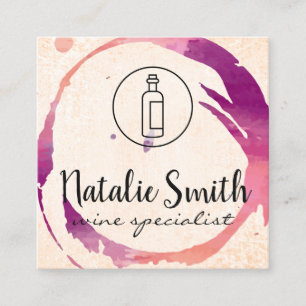 Weinstein (Weinflasche) Quadratische Visitenkarte