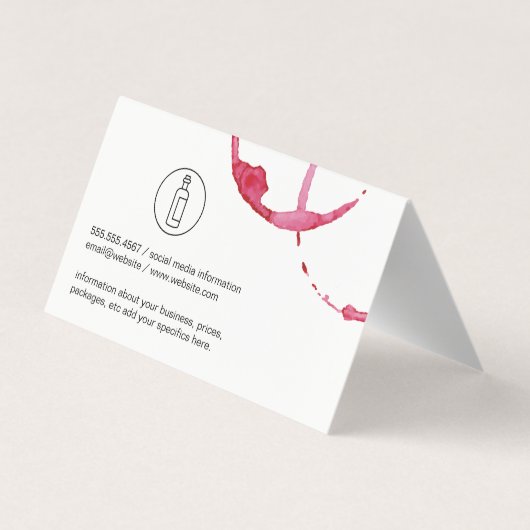 Weinstein (Weinflasche) Weinberg Visitenkarten (Rückseite)