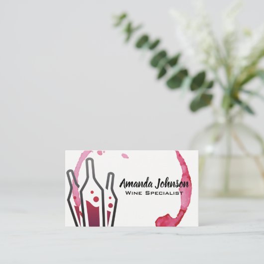 Weinstein | Weinflaschen Visitenkarte (Stehend Vorderseite)