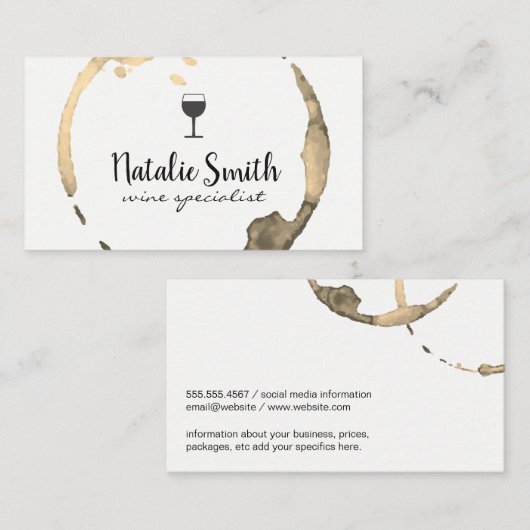 Weinstein (Weinglas) / Gold Visitenkarte (Vorne/Hinten)