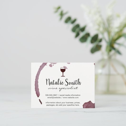 Weinstein (Weinglas) / Variation Visitenkarte (Stehend Vorderseite)