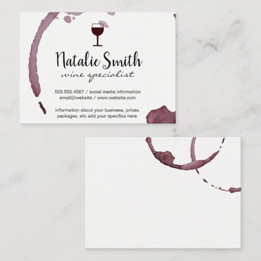 Weinstein (Weinglas) / Variation Visitenkarte (Vorne/Hinten)