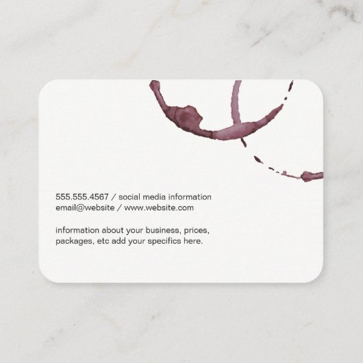 Weinstein (Weinglas) Visitenkarte (Rückseite)