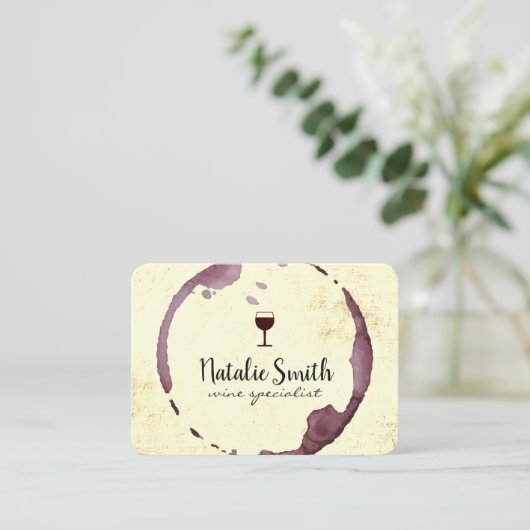 Weinstein (Weinglas) Visitenkarte (Stehend Vorderseite)