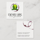 Weinstein (Weinglas) Weinberg Weinroute Mendrisiot Quadratische Visitenkarte (Vorne/Hinten)