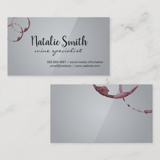 Weinstöcke | Gray Gloss Visitenkarte (Vorne/Hinten)