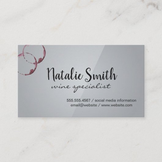 Weinstöcke | Gray Gloss Visitenkarte (Vorderseite)