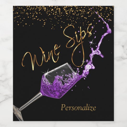 Weinstöcke 🍷 - Lila Weinetikett (Einzelnes Label)