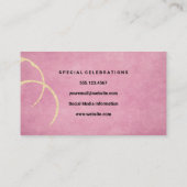 Weinstöcke | Rosa Grunge Visitenkarte (Rückseite)